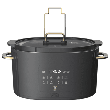 Thyme & Table 6QT Programmable Slow Cooker, Slate Grey