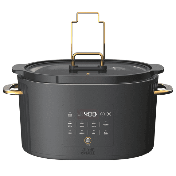 Thyme & Table 6QT Programmable Slow Cooker, Slate Grey