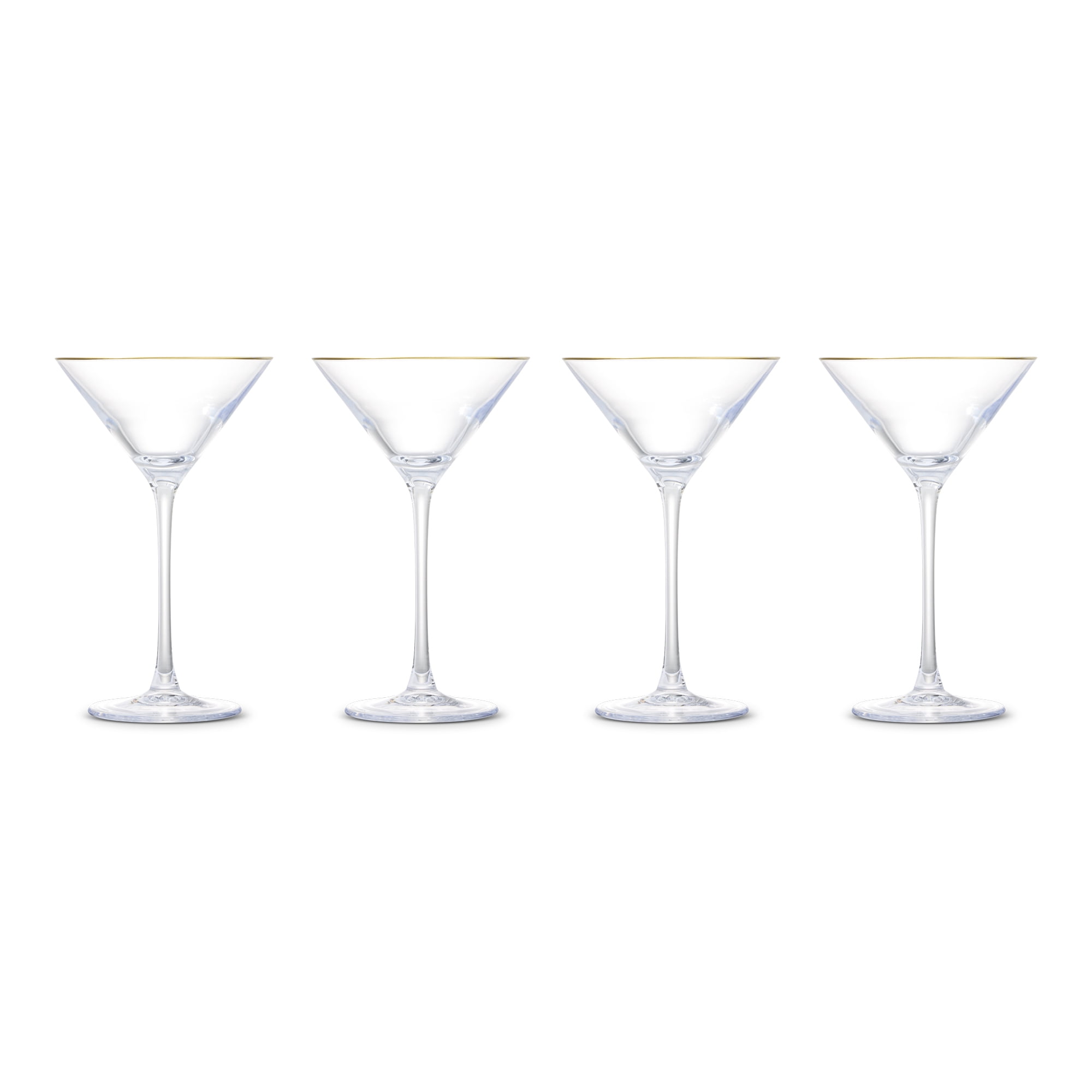 Thyme & Table 7 fl oz Clear Martini Glass with Gold Rim, Set of 4