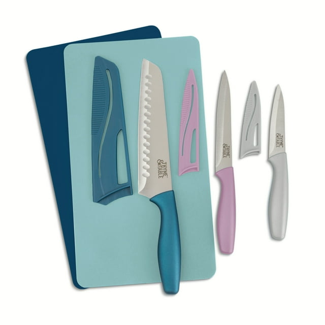 Thyme & Table 8Piece Stainless Steel Knife & Flexible Cutting Mat Set