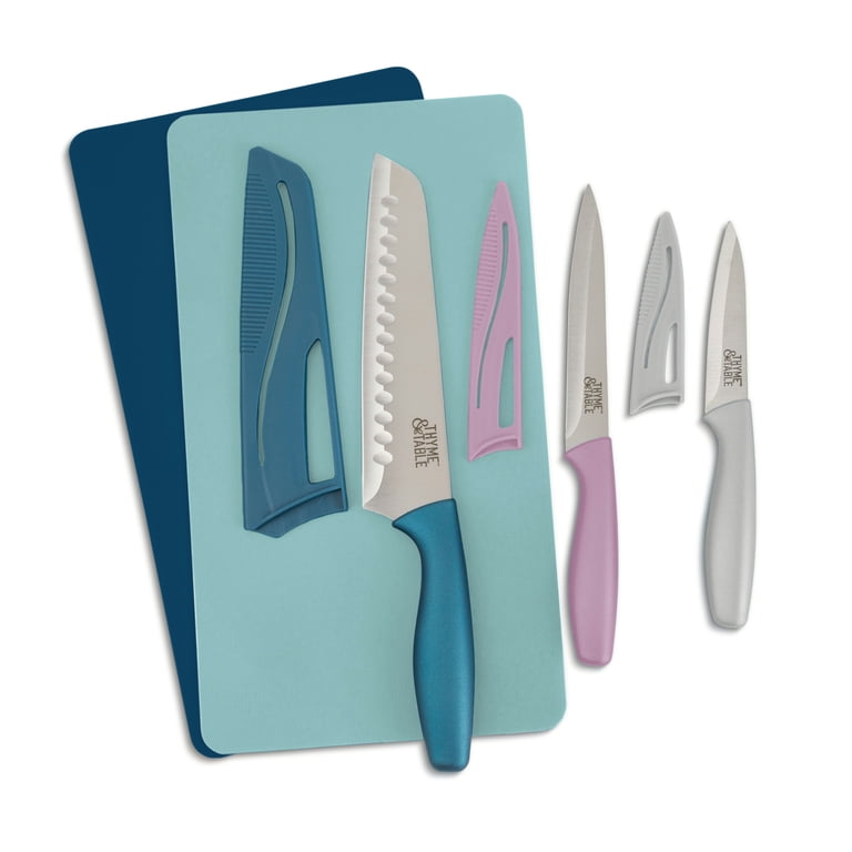 Thyme & Table 8-Piece Stainless Steel Knife & Flexible Cutting Mat