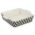 thumbnail image 1 of Thyme & Table 8" Square Ceramic Baker - Black & White Medallion, 1 of 5