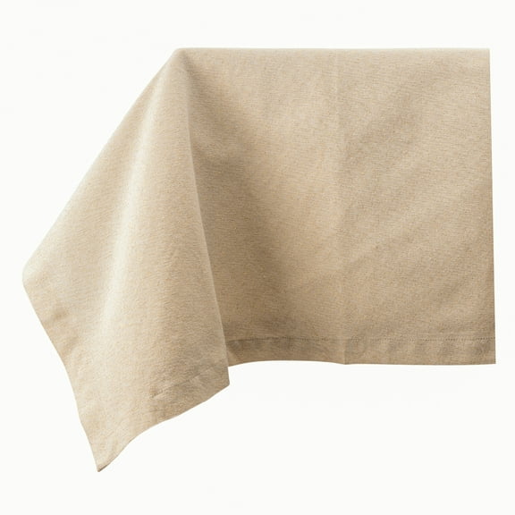 Thyme & Table 84" Rectangle Tablecloth, Ivory with Gold Lurex Shimmer