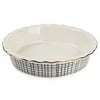 Thyme & Table 9" Ceramic Pie Dish - Black & White Crosshatch