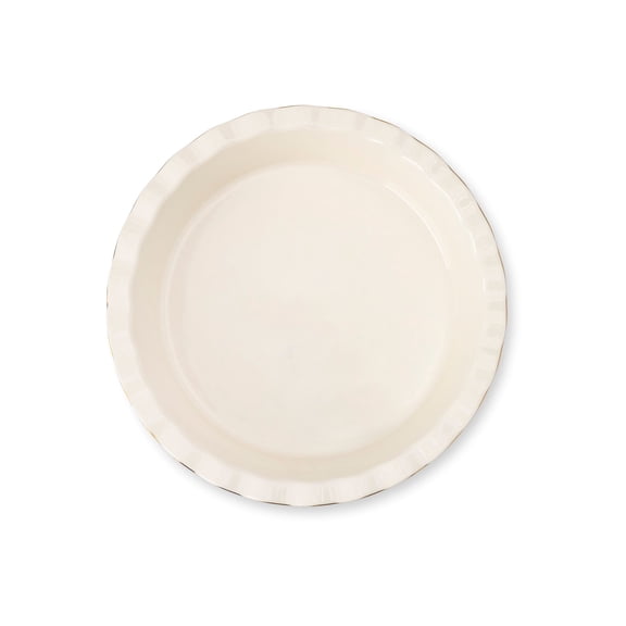 Thyme & Table 9" Ceramic Pie Dish - White Ribbed