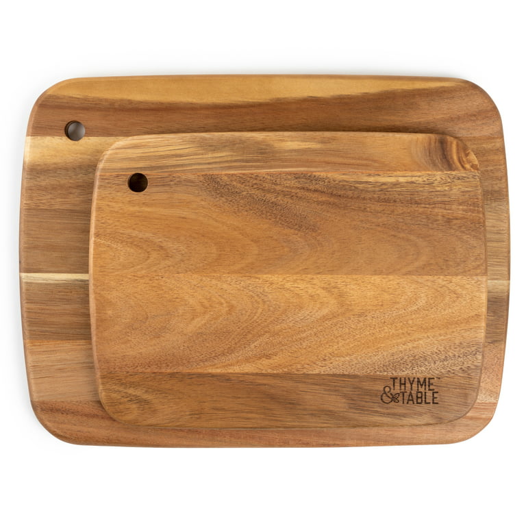 Thick Cutting Chopping Board Block Kitchen Smooth Edges Solid Acacia Wood  Large
