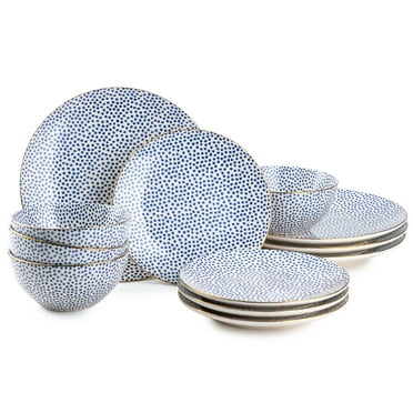 Thyme & Table Blue Dot 12 Piece Dinnerware Set