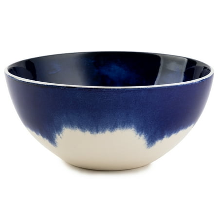 Thyme & Table Blue Drip Stoneware Large Round Bowl