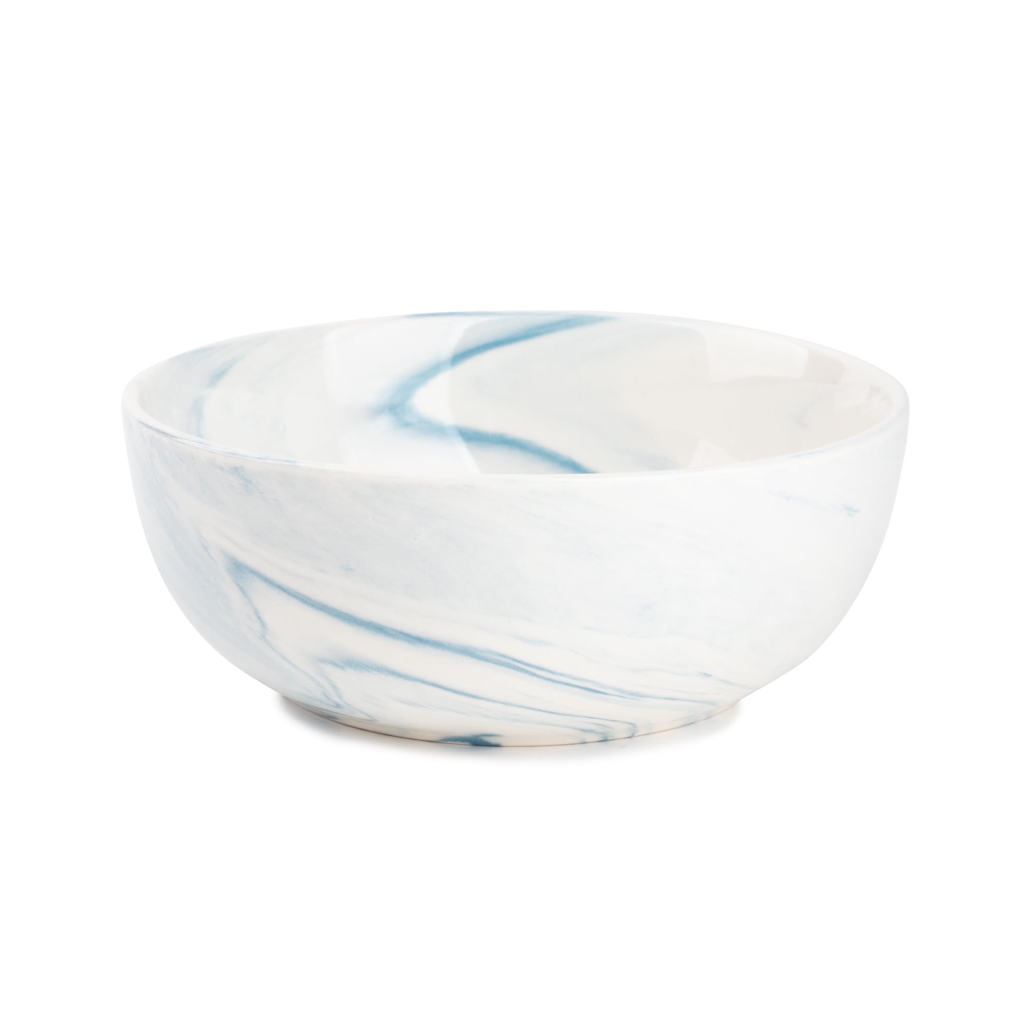 Thyme & Table Blue Marble Stoneware Large Round Bowl