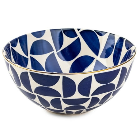 Thyme & Table Blue Retro Stoneware Large Round Bowl