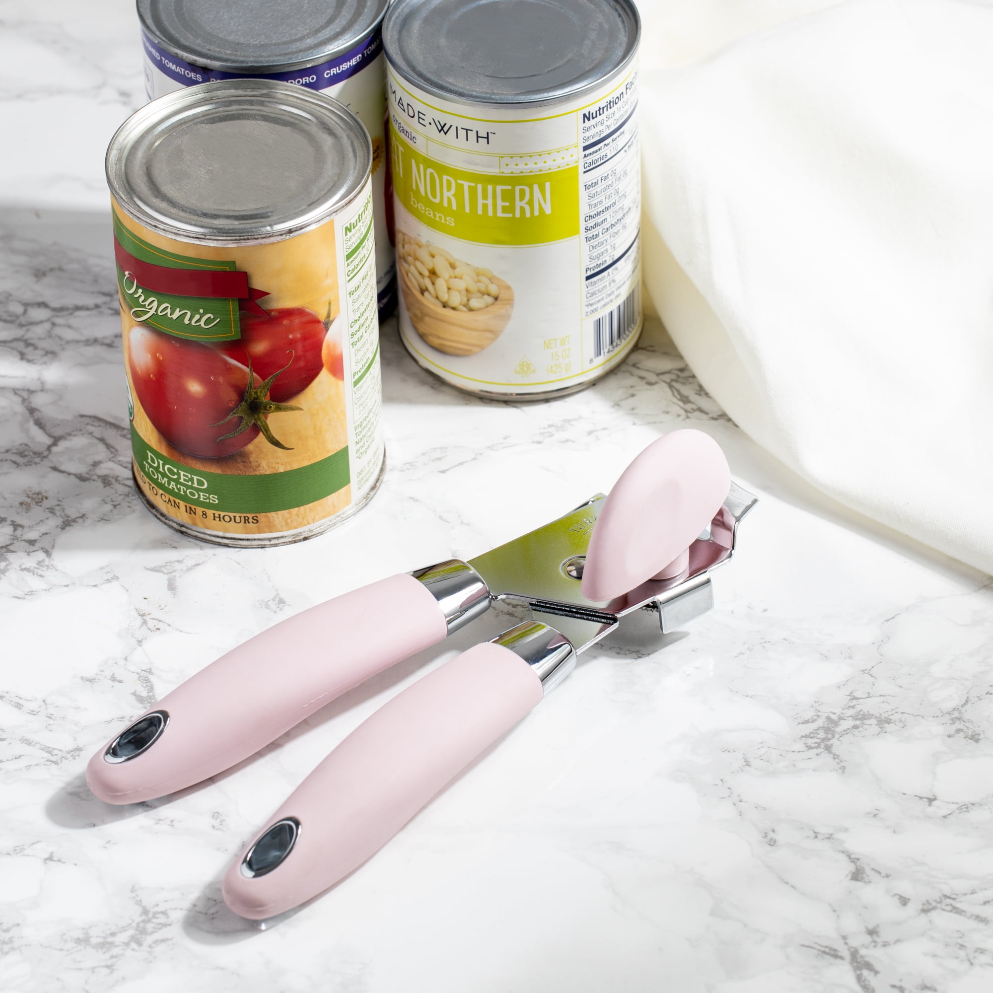 Comfy Grip Pink Stainless Steel Can Opener - 7 3/4 x 2 x 2 1/4 - 1