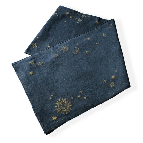 Thyme & Table Celestial Table Runner, Navy, Gold-Tone, 14" W x 72"L