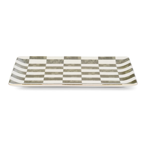 Thyme & Table Celine Ceramic Serve Platter, Dusty Moss