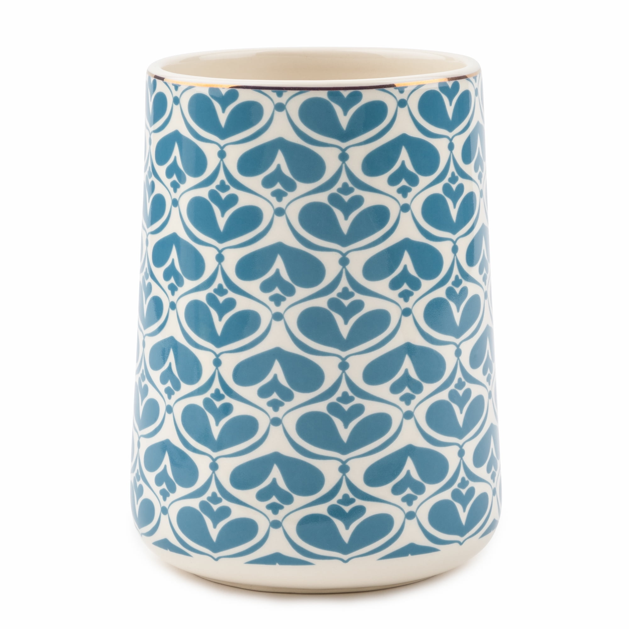 Thyme & Table Ceramic Utensil Holder, Heart Pattern