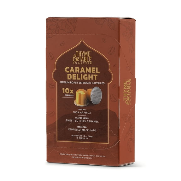 Thyme & Table Coffee Capsules, Medium Roast, Caramel Delight