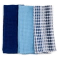 thumbnail image 1 of Thyme & Table Cotton Waffle Kitchen Towels, Blue White, 3-Piece Set, 1 of 6