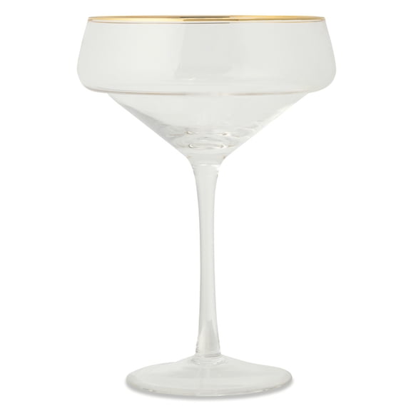 Thyme & Table Coupe Cocktail Glass, 14 fl oz, Gold Rim