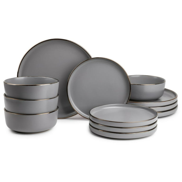 Thyme & Table Dinnerware Black & White Medallion Stoneware, 12 Piece Set -  Walmart.com