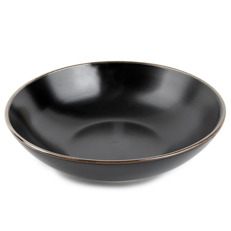 Thyme & Table Dinnerware Black & White Dot Stoneware Round Bowl -  Walmart.com
