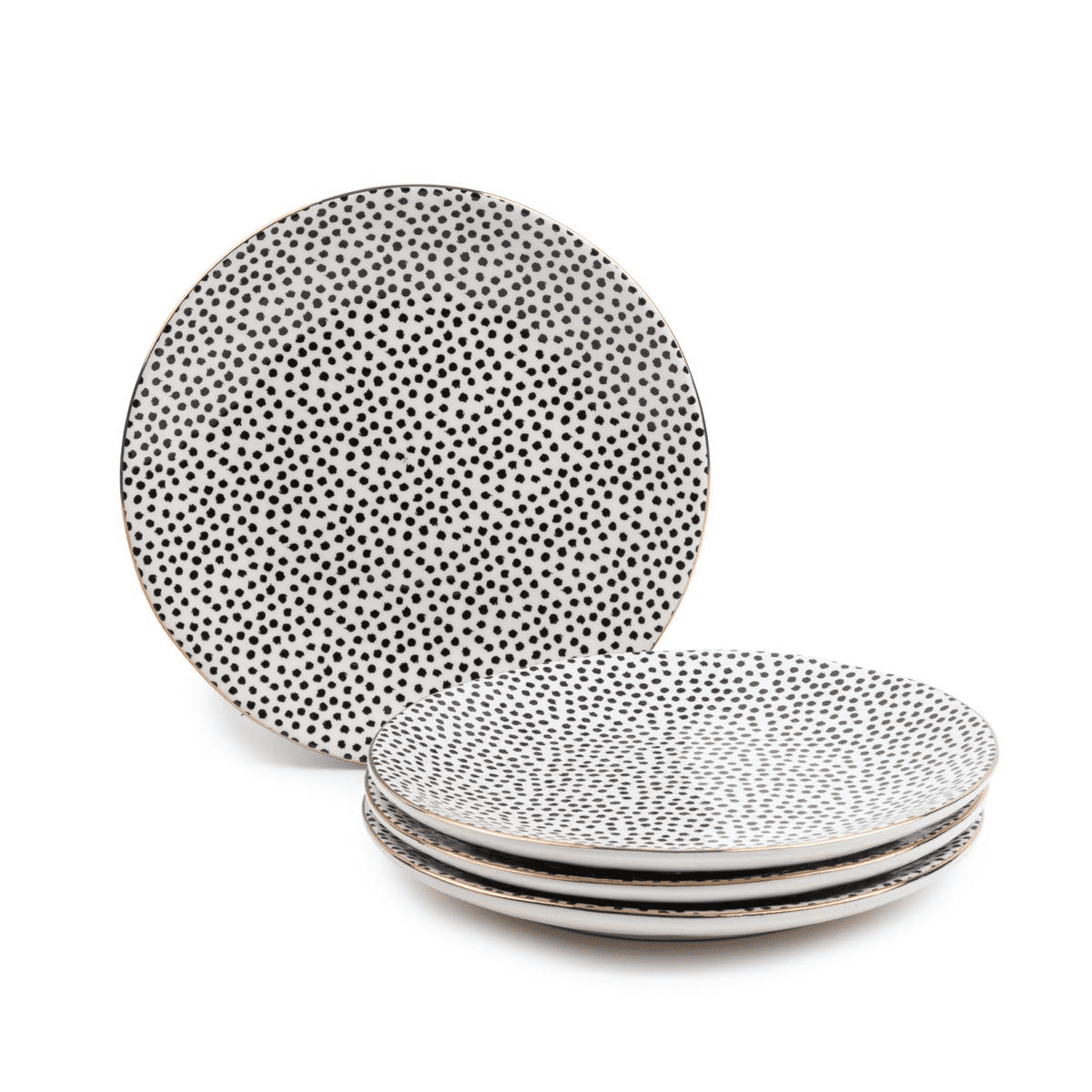 Thyme & Table Dinnerware Black & White Dot Stoneware Round Bowl -  Walmart.com