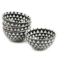Thyme & Table Dinnerware Black & White Medallion Stoneware Round Bowls