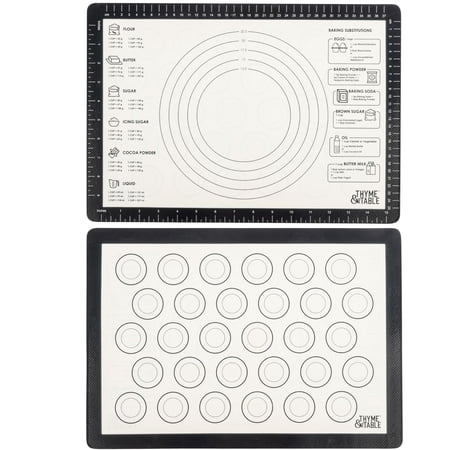 Thyme & Table Double-Sided Easy Clean Silicone Baking Mat with Measurements, 11.6" x 16.6"