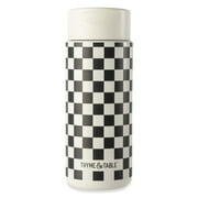 Thyme & Table Stainless Steel Coffee Tumbler, 22 fl oz, Cream & Black Check