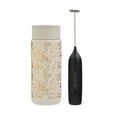 thumbnail interactive-video image 1 of Thyme & Table 22 fl oz Stainless Steel Coffee Tumbler with Frother, Cream Floral, 1 of 7