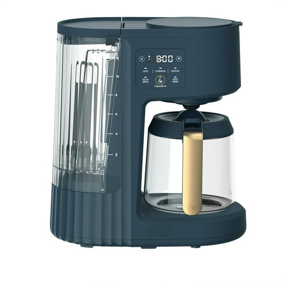 Thyme & Table 12-Cup Programmable Drip Coffee Maker with 60oz Water Reservoir, 4 Brew Modes, and Warming Plate, Atlantic Blue