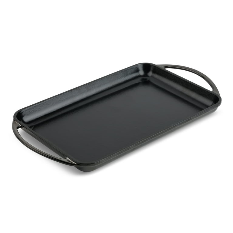 Thyme & Table Enameled Cast Iron Griddle, Black