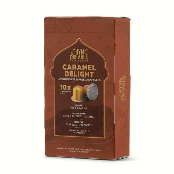 Thyme & Table Coffee Capsules, Medium Roast, Caramel Delight