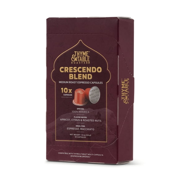 Thyme & Table Espresso Capsules, Medium Roast, Crescendo Blend