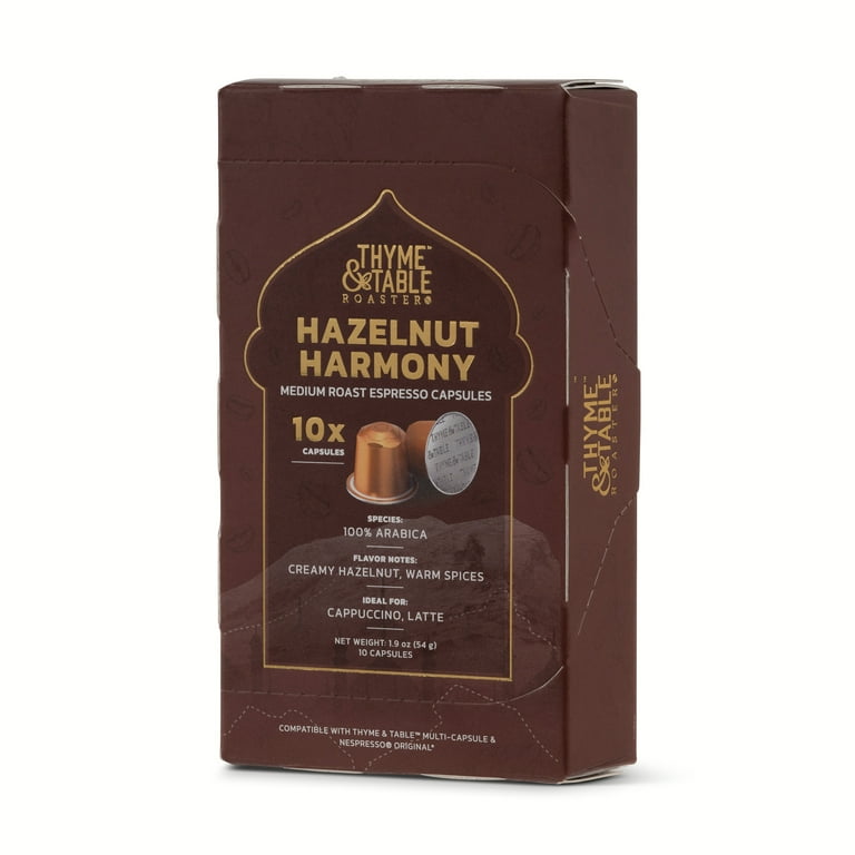 Thyme & Table Espresso Capsules Hazelnut Medium Roast Compatible