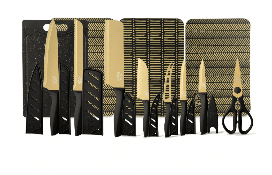 Thyme & Table Essential Edition 20-Piece Cutlery Knife Set, Black