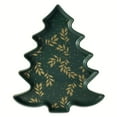 thumbnail image 1 of Thyme & Table Figural Holiday Tree Ceramic Serve Tray - Green, 1 of 6