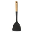 thumbnail interactive-video image 1 of Thyme & Table Food-Safe Silicone Turner with Beechwood Handle, Black, 1 of 7