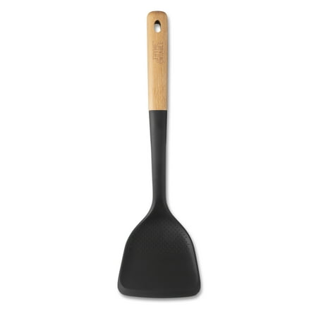 Thyme & Table Food-Safe Silicone Turner with Beechwood Handle, Black