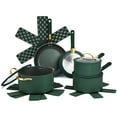 thumbnail interactive-video image 1 of Thyme & Table 12-Piece Ceramic Non-Stick Granite Collection, Non-Toxic Cookware Set, Pots and Pans Set - Hunter Green, 1 of 25