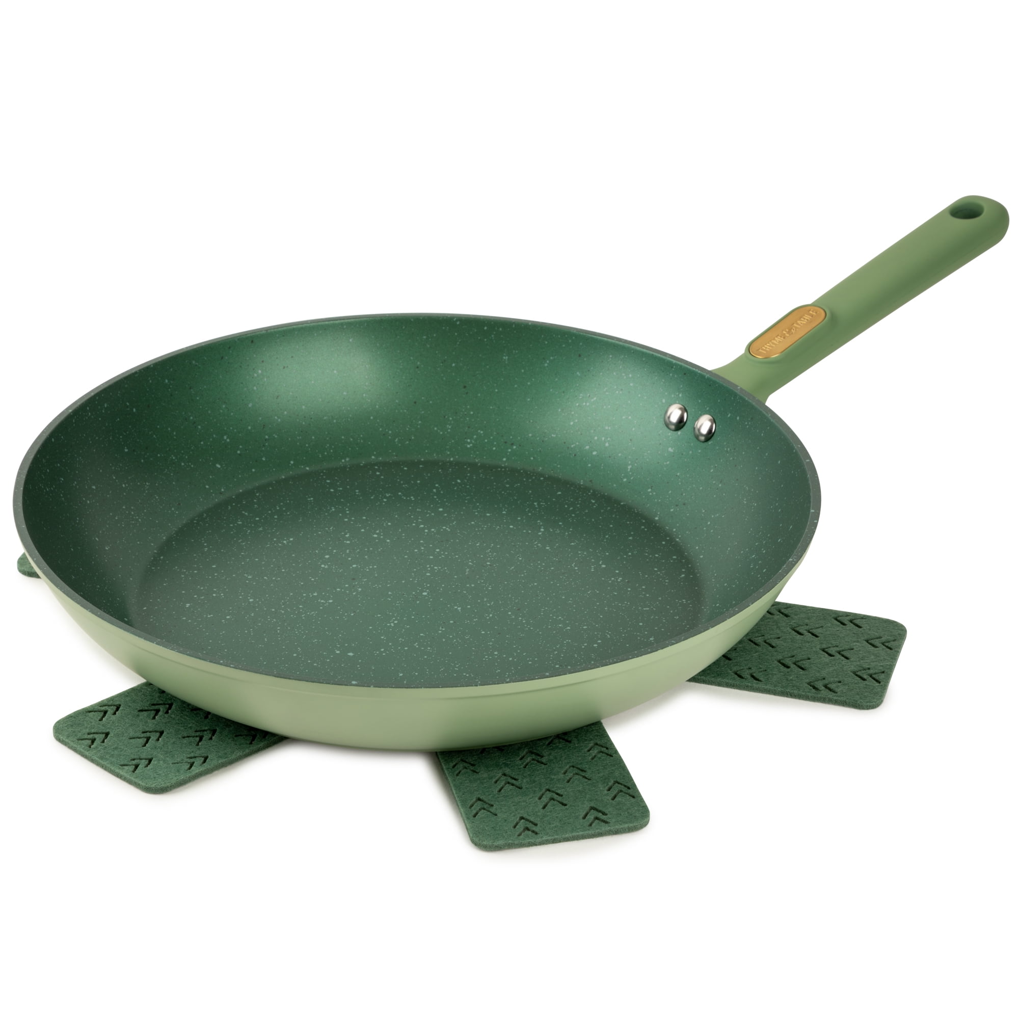 Thyme & Table 12.5" Non-Stick Fry Pan - Green, Granite Collection