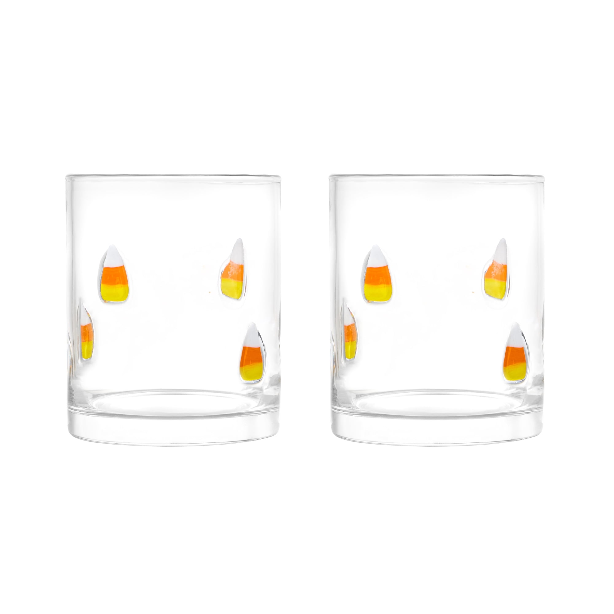Thyme & Table 12 fl oz Halloween Candy Corn Charm Drinking Glasses, Set of 2