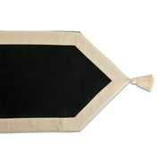 Thyme & Table Handmade Table Runner, Black with Gold Border, 14 x 72"