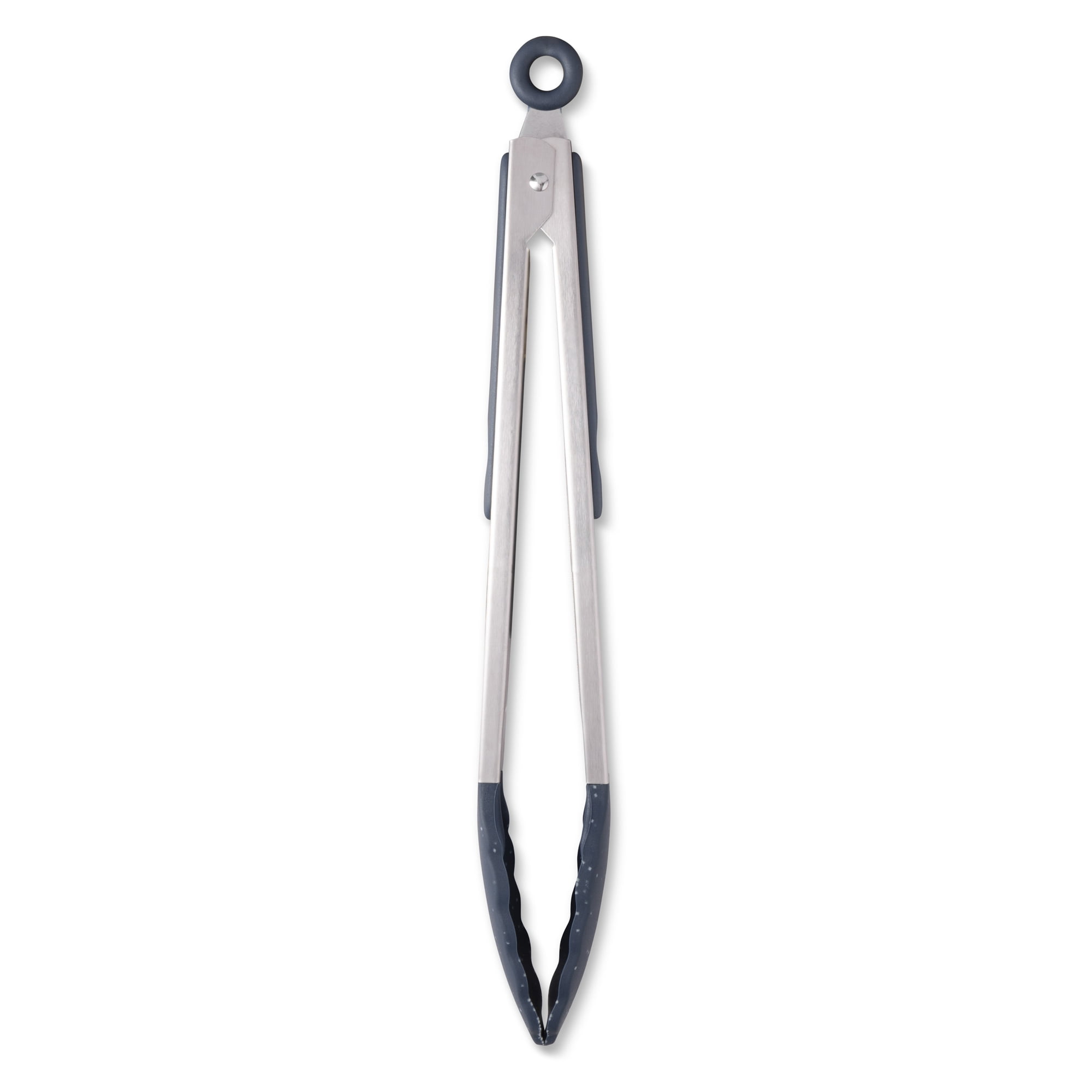 Blue Speckled Silicone Locking Tongs with Stainless Steel Handle