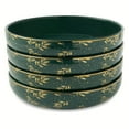 thumbnail image 1 of Thyme & Table Holiday Leaves 4-Pack Ceramic Low Bowl Set - Green, 1 of 6