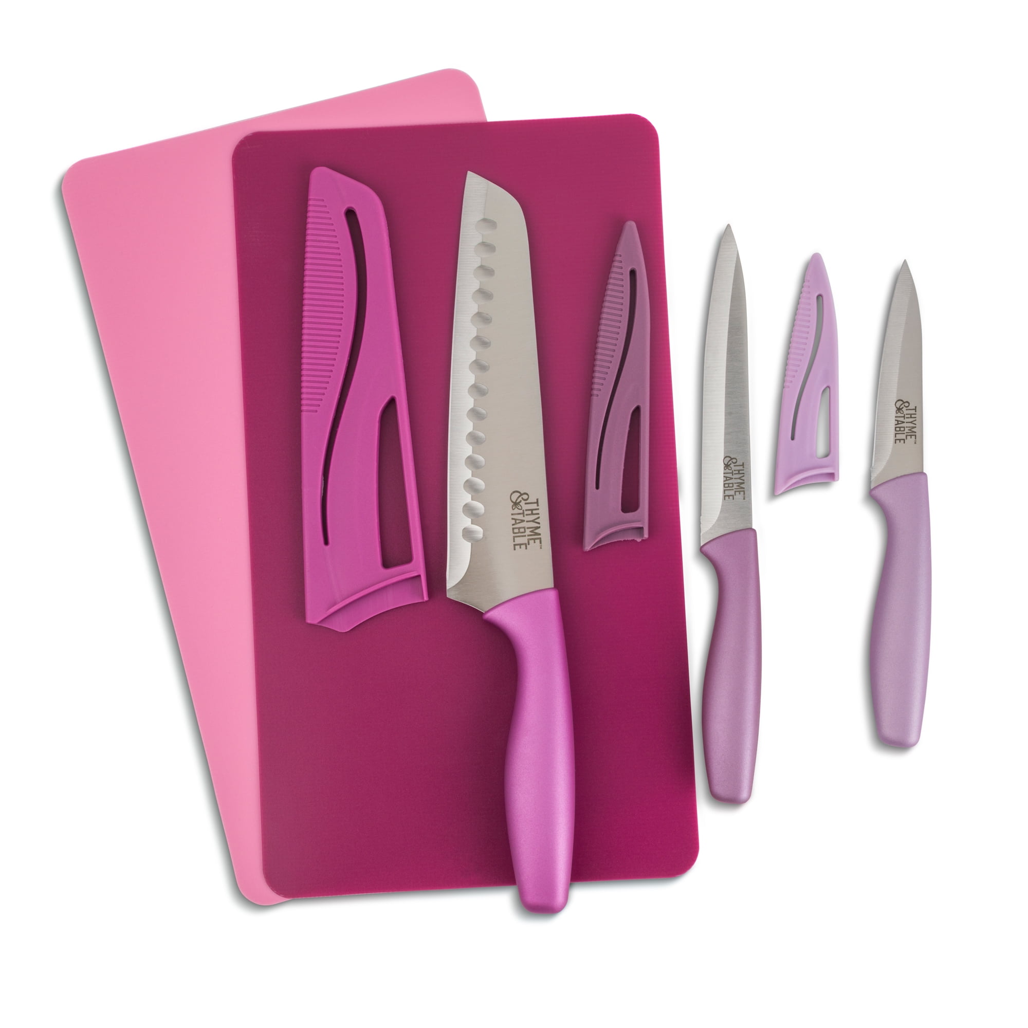 Thyme & Table Knife & Cutting Mat 5-Piece Set, Lavender 