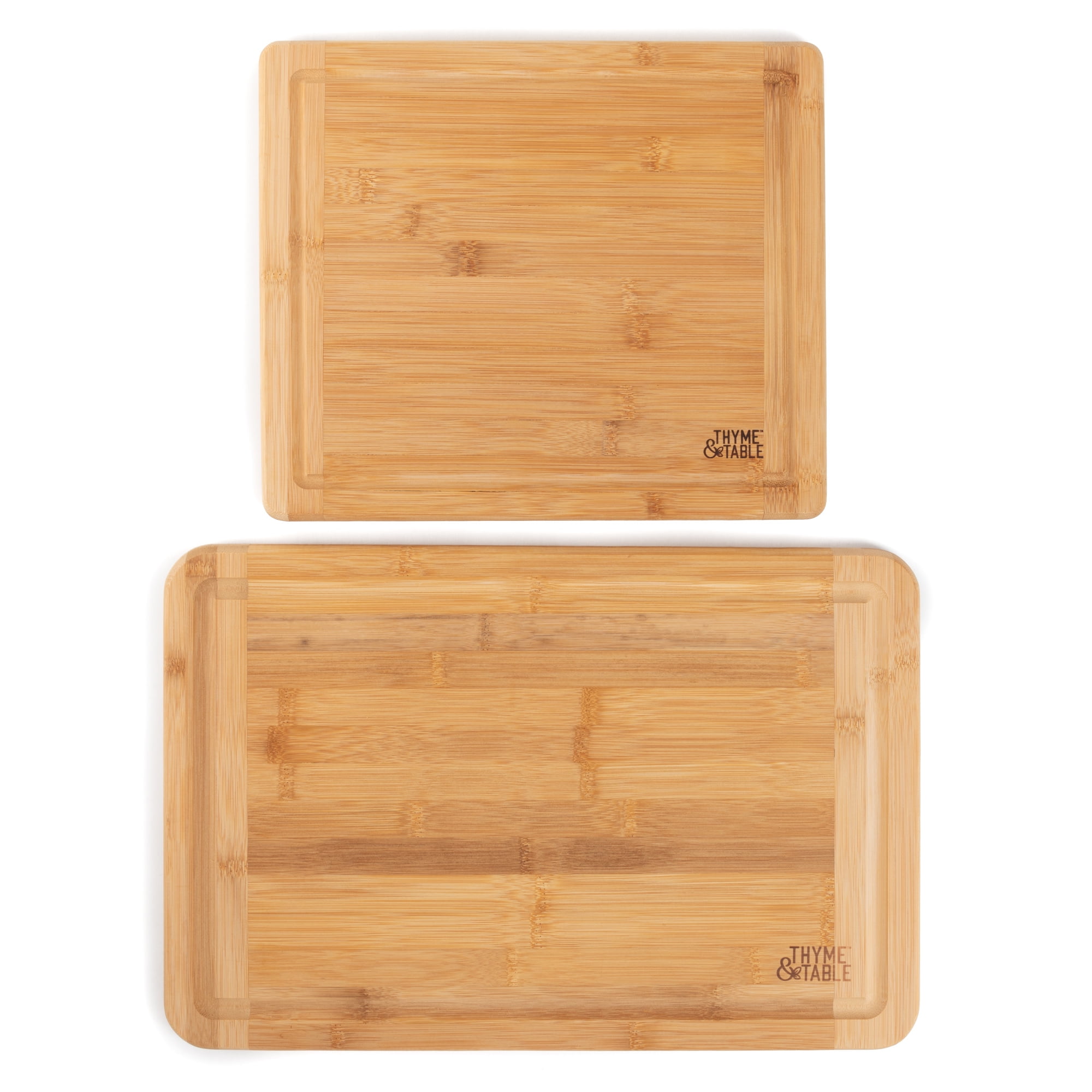 Thyme & Table Knife Friendly Bamboo Cutting Board, 2 Pack