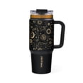 thumbnail interactive-video image 1 of Thyme & Table Luna Tumbler, 32 oz Stainless Steel with Handle and Dual Straw Lid, Black Zodiac, 1 of 7