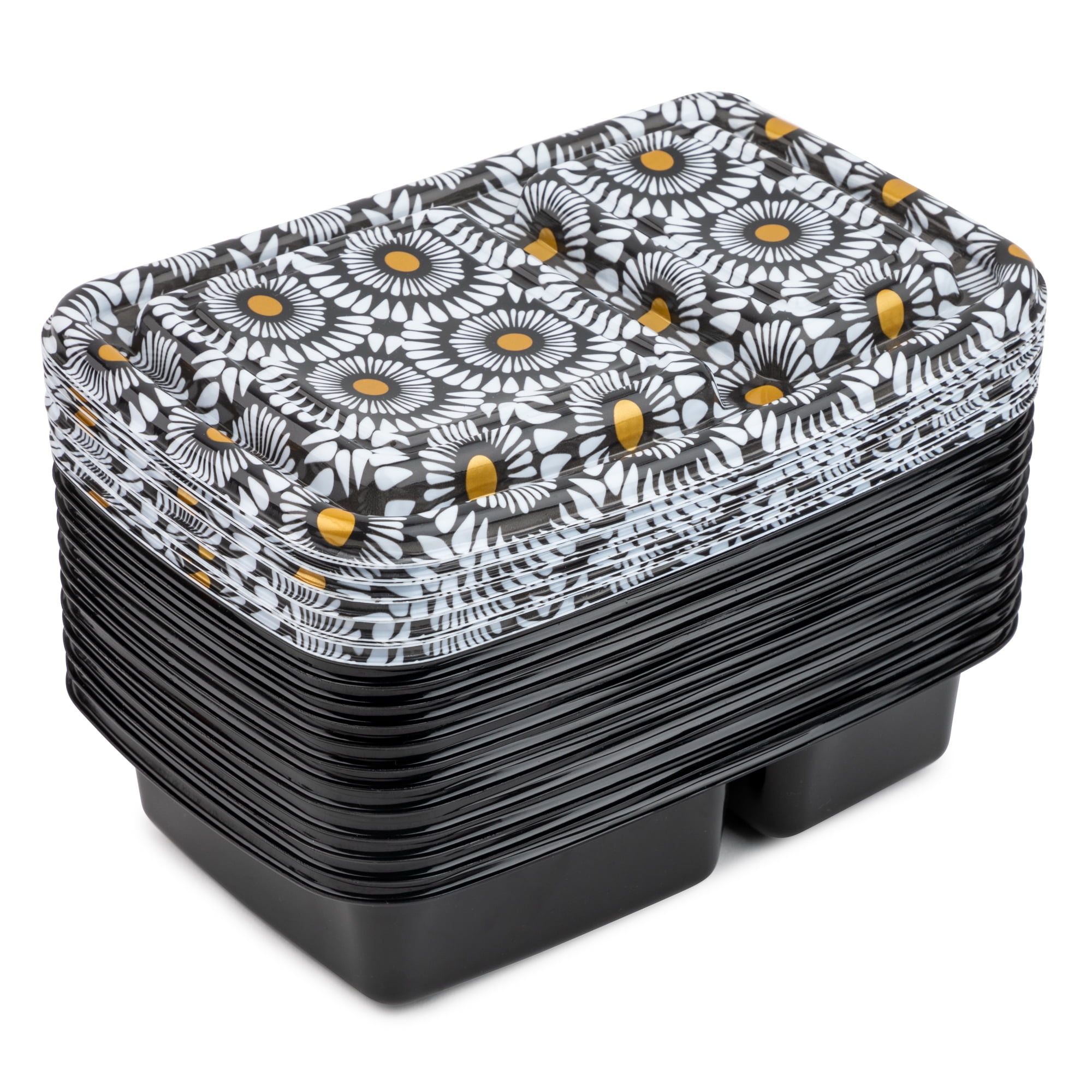 Thyme & Table Meal Prep Black Plastic Stackable Food Storage