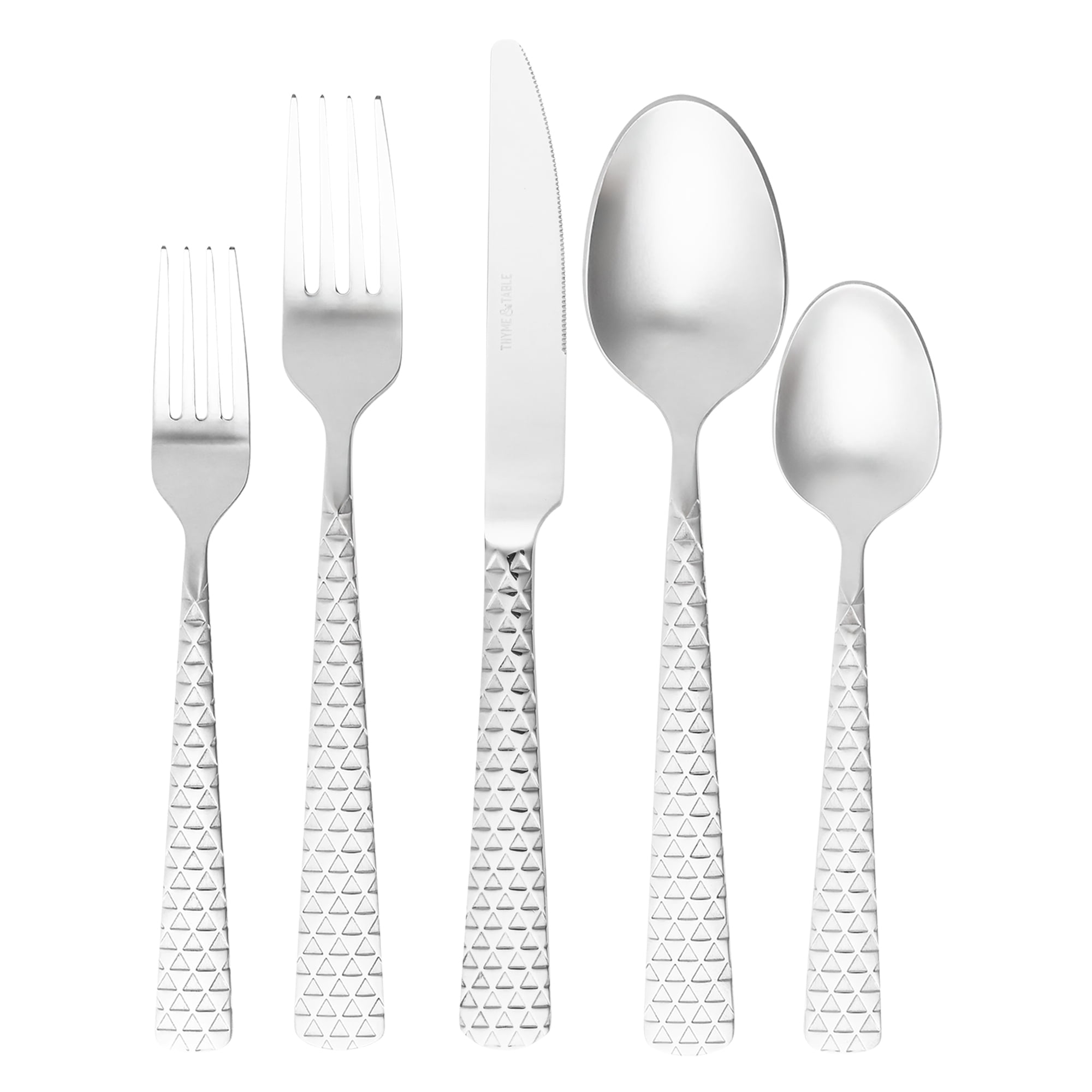 Thyme & Table Medallion 20-Piece Stainless Steel Flatware Set, Service for 4 - Walmart.com