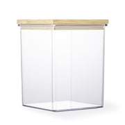 Thyme & Table Medium Pantry Food Storage Container, 9-Cup, Clear Plastic with Bamboo Lid