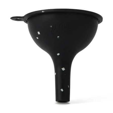 Thyme & Table Mini Silicone Funnel, Black with Cream Dots